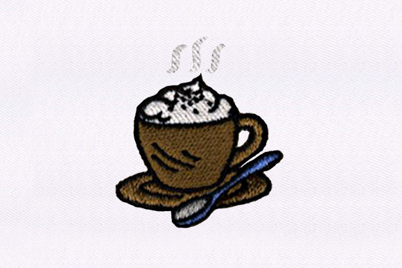Cream Coffee Design Review for Craft Fair Embroidery