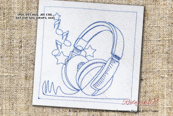Enjoy Music with Headphones Redwork: A Designer's Review