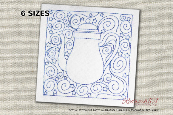 Teapot Design Bluework Review for Seasonal Embroidery